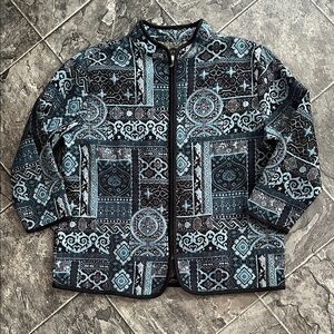 Brocade TRADITION COUNTRY COLLECTION Ladies Patterned Zipper Jacket Cottagecore